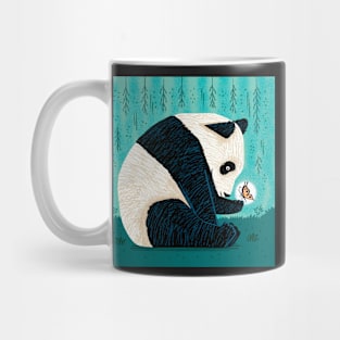 The Panda and The Butterfly - green version Mug